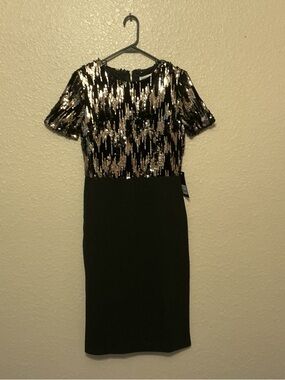 Marc Angelo Black Dress with Gold & Black Sequin Bodice
